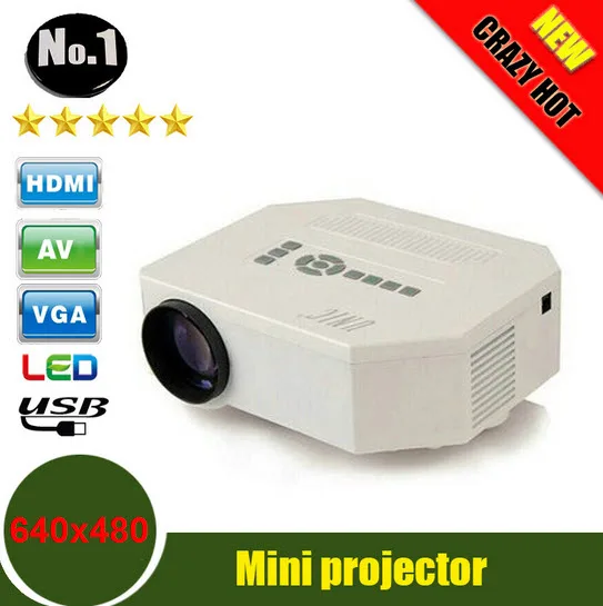 Светодиодный мини проектор UNIC UC30 HD Native 640X480 поддержка HDMI трех линз для очков 150 лм