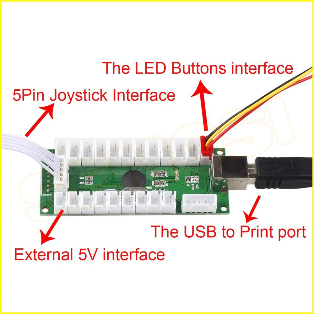 USB энкодер для ПК светодиодный джойстик кнопок с подсветкой Нулевая задержка Mame