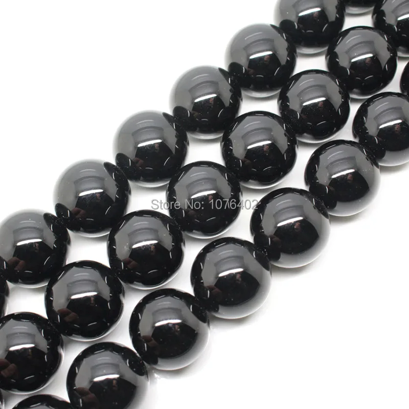 

Mini. Order is $7 ! 16mm Onyx Black Agates Round Loose Beads 15"