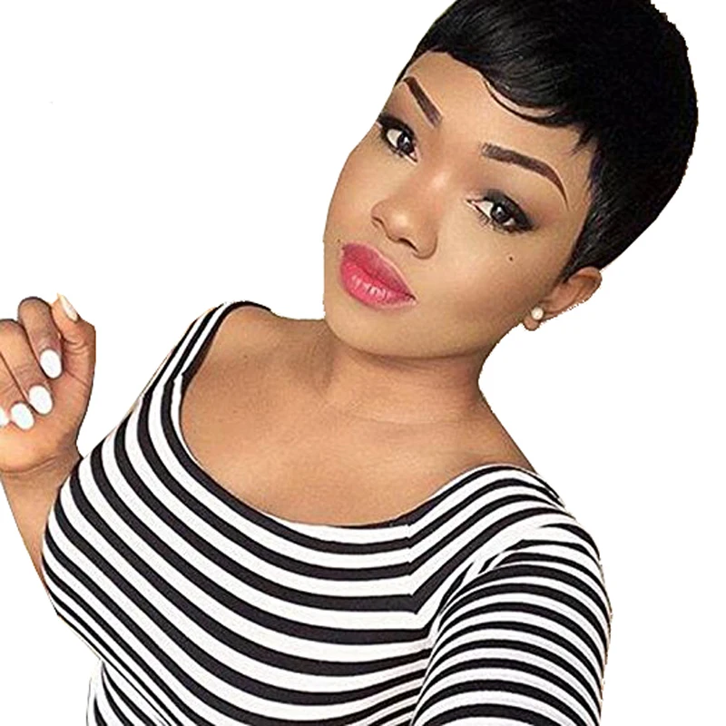 Short Human Hair Wigs With Baby Hair 4inch Brazilian Remy ...