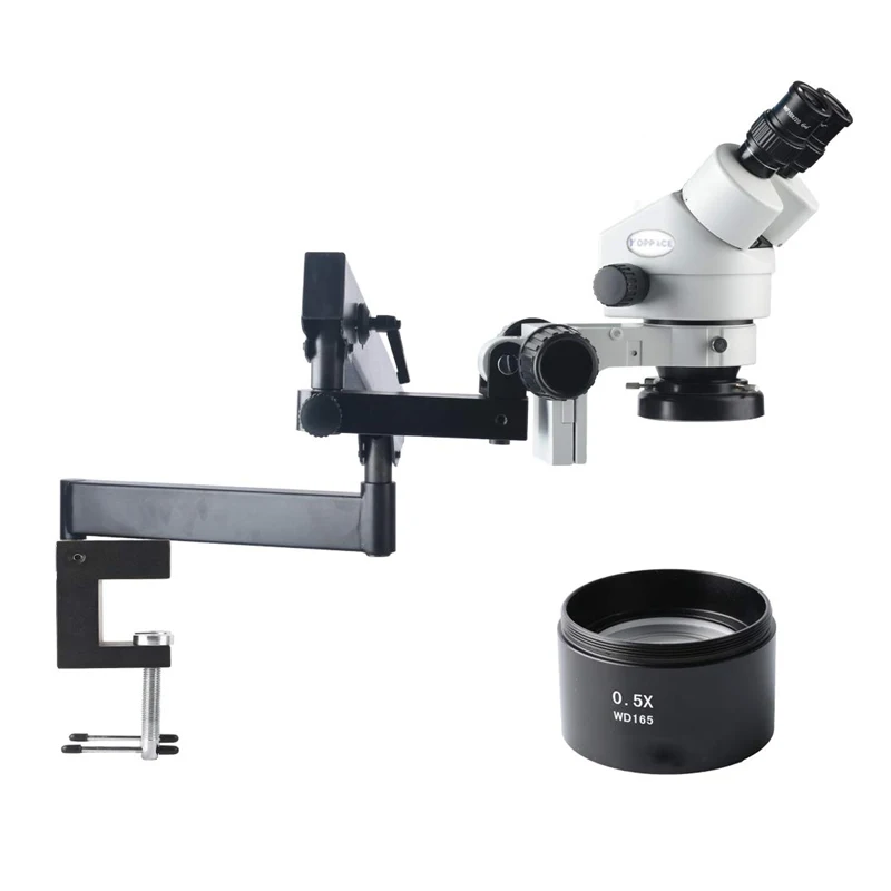

3.5-45X Binocular Stereo Microscope WF10X/20 Widefield Binocular Inspection Digital Microscope Rocker Bracket 0.7-4.5X Zoom lens
