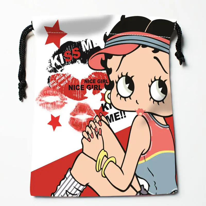 Высокое качество на заказ betty boop печать сумка для хранения с завязкой подарочные атласные сумки 27x35 см компрессионные сумки - Цвет: 8