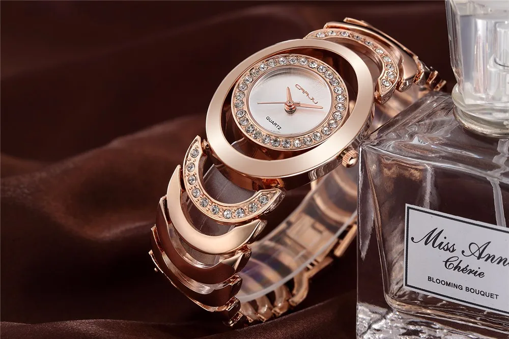 CRRJU розовое золото женские часы браслет часы для женщин часы роскошные женские часы reloj mujer relogio feminino horloges
