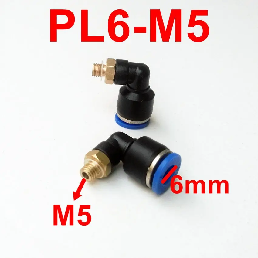

10pcs/lot Pneumatic Fittings L type 6mm-M5 Pipe Fitting PL6-M5