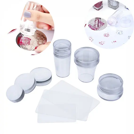 

Nail Art Stamping Stamp Tools silicone head 3 differenst sizes set, Nail Stamper Jelly Silicone Stamper