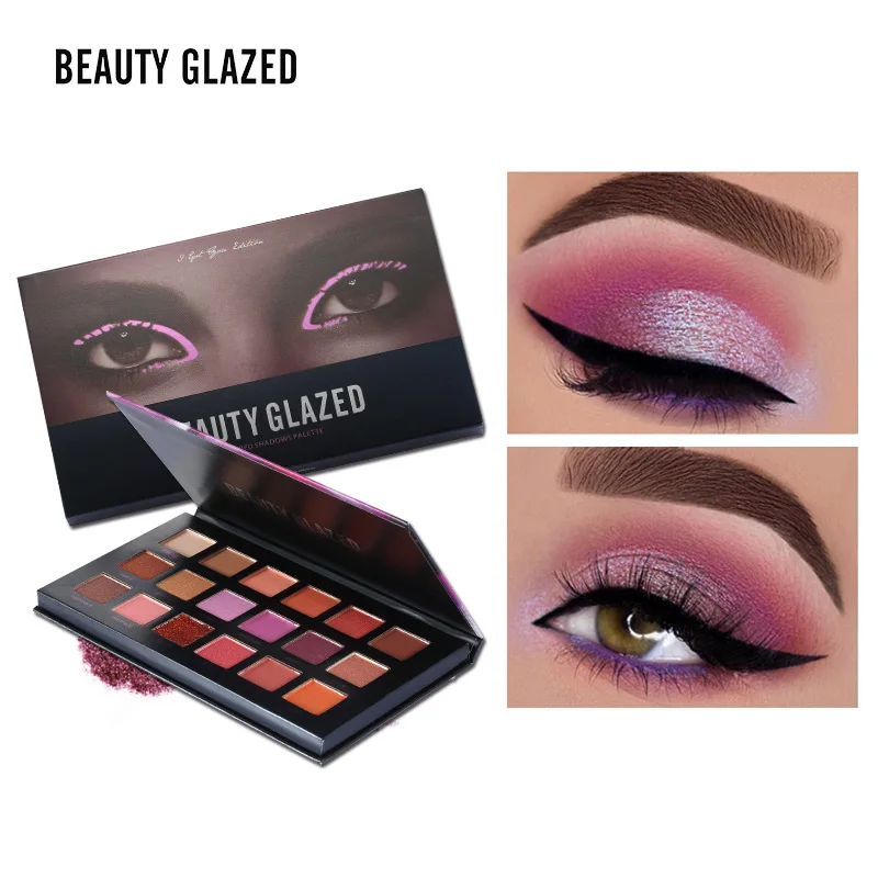 

1Set Beauty Glazed 18 Colors Pressed Illuminating Powder Makeup Eyeshadow Palette Skinny Dip Eye Shadow Eyeshadow Palette B18