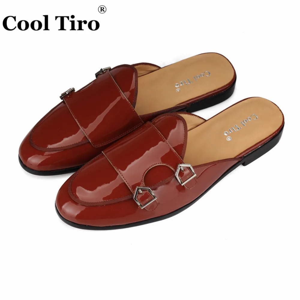 brown patent leather men slippers (9)