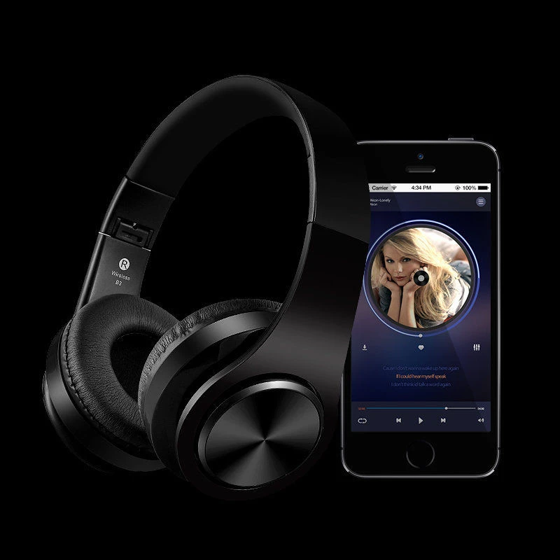 Беспроводные наушники Bluetooth гарнитура складные регулируемые с микрофоном для ПК