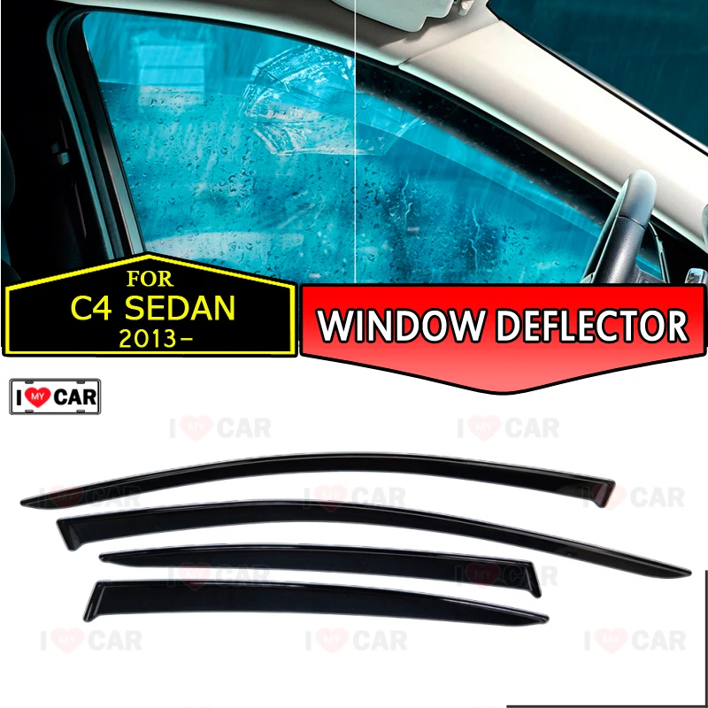 

Window deflector for Citroen C4 2013- Sedan car window deflector wind guard vent sun rain visor cover car styling