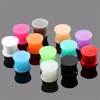2 piezas del oído de silicona túnel Flexible Hider tapones Piercing colores mezclados doble Flare Ear Plug Expander Camilla joyería del cuerpo ► Foto 2/6