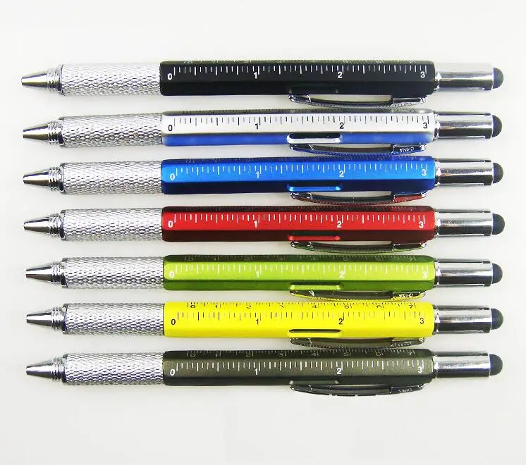 1 шт 7 цветов, современный дизайн шариковых ручек многофункциональный отвертка/ручной линейка/Сенсорный экран инструмент шариковых ручек