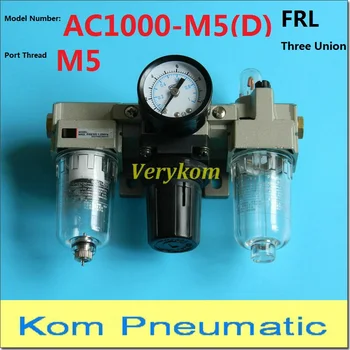 

AC 1000-M5 Port Thread M5 Pneumatic Pump Compressor Air Filter Regulator Lubricator AW + AL + AR Three Union SMC Type Auto Drain