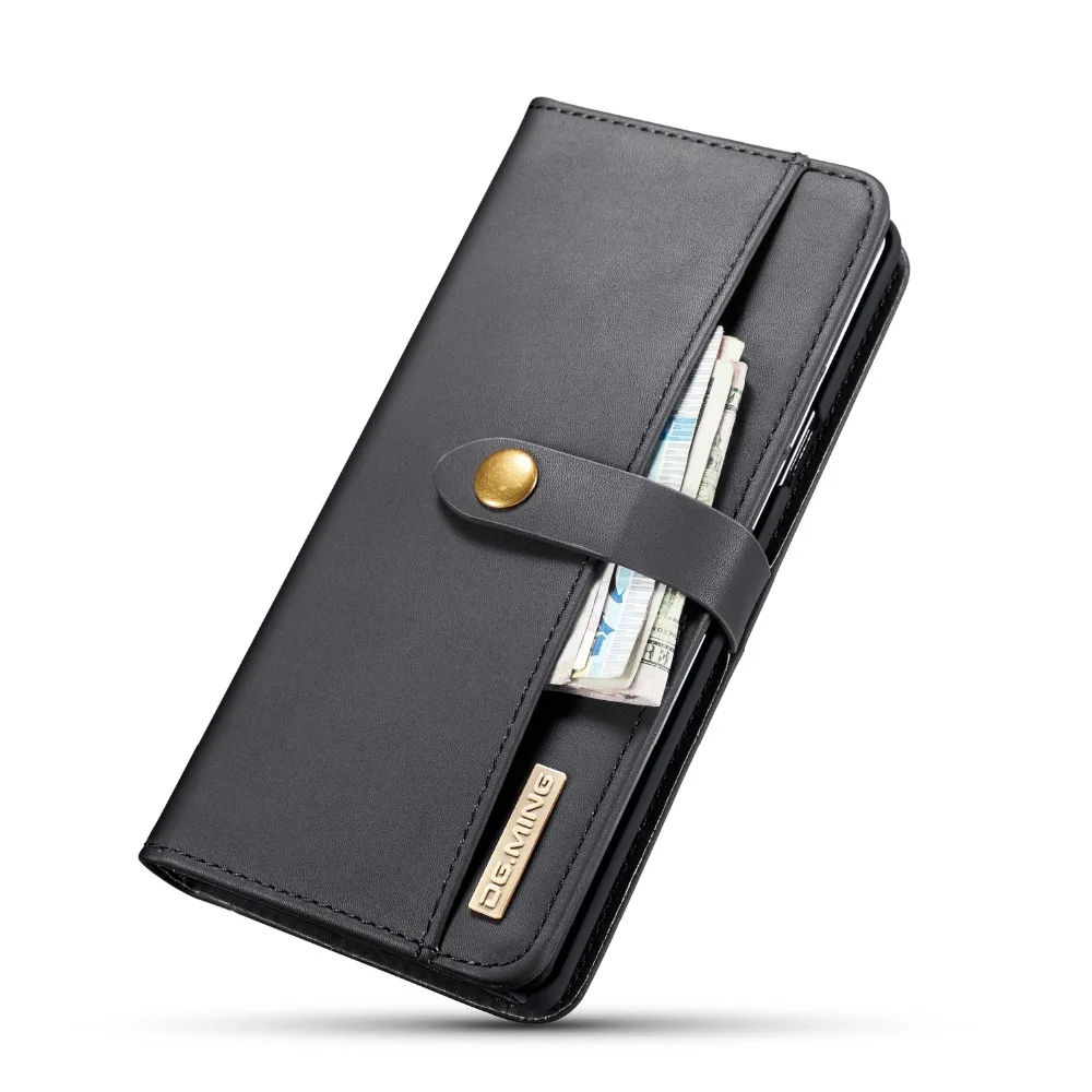 

DG.MING luxury Lambskin Phone Case For Samsung Galaxy Note 9 8 S7 Edge S8 S9 Plus Case Split 2 in 1 Detachable Flip Wallet Cover