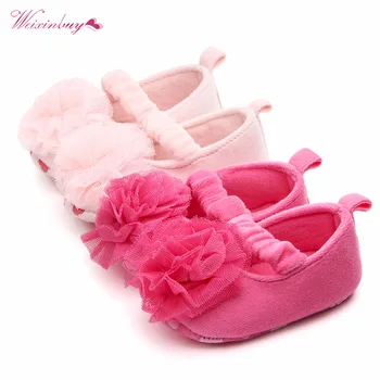 

Newborn Baby Girls Shoes First Walkers Crib Shoe Bebe Footwear Flower Print Infant Toddler Prewalkers Ballet Dress Shoes sx1
