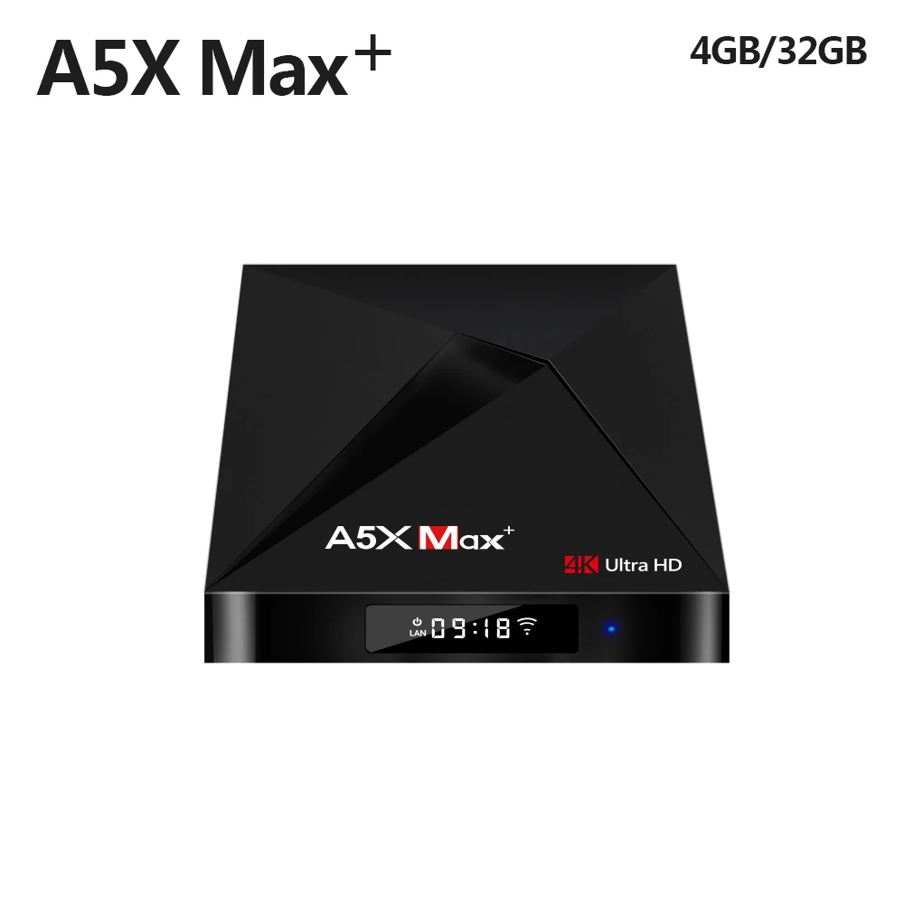 

A5X Max Plus Smart Android 7.1 TV Box 4GB RAM 32GB ROM 2.4G 5G WiFi 1000M LAN Bluetooth 4.1 RK3328 4K HD Media Player pk H96 MAX