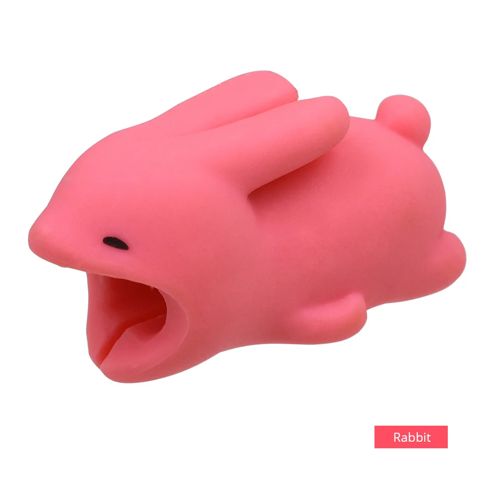 Rabbit TISHRIC защита для usb-кабеля зарядное устройство/милый/мультфильм животное укуса намотки для iphone/samsung/huawei/Android/Moile телефон Android - Цвет: Rabbit