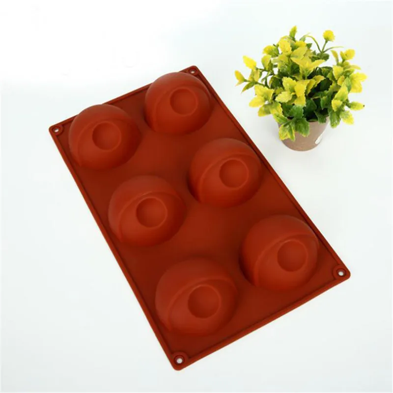 Buy 6 Cavity Half Circle Shaped 3D Silicone Baking