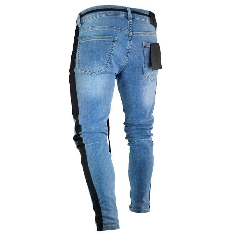 Skinny Jeans Men Sexy Ripped Hole Stretch Denim Trousers Male Autumn Straight Streetwear Pencil Hip hop Jeans Plus Size