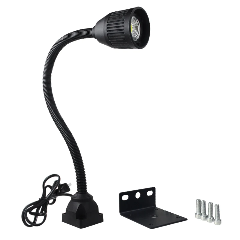 

CLAITE 3W 220V 50CM LED Working Lights Lathe Milling Machine Hoses CNC Machine Light Working Table Lamp with US Plug