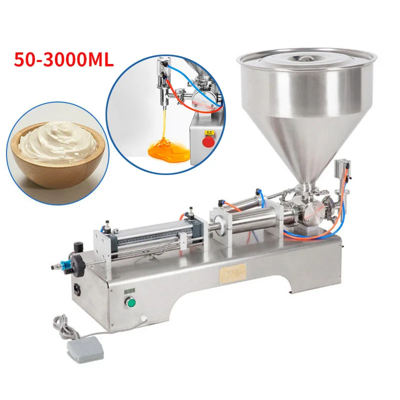 50-3000 мл электрическая пневматическая Одиночная машина для наполнения пасты пчела зубная паста соус уход за кожей продукт машина для