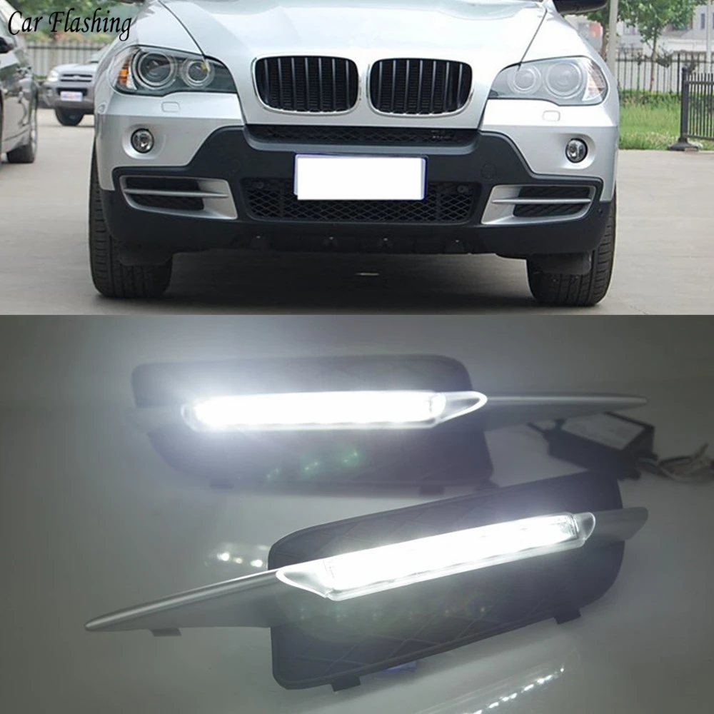 Car flashing 1pair DRL Daytime Running Lights Daylight Car LED Fog Head
