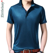 Брендовая Повседневная летняя Однотонная рубашка поло с коротким рукавом, мужская рубашка из Джерси, роскошные мужские футболки поло, модная одежда 42238