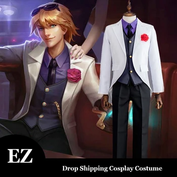 

LOL EZ Cosplay Costume The Prodigal Explorer Debonair Ezreal Cosplay Men Formal Suit Halloween Costume Cosplay Party Uniform