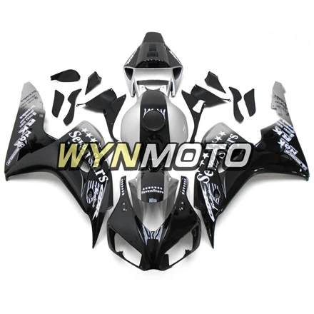 Полная ABS пластмасс Обтекатели для Honda CBR1000RR 2006 2007 мотоцикл Средства ухода за кожей кадров черный, серебристый цвет панелей обтекатель Наборы