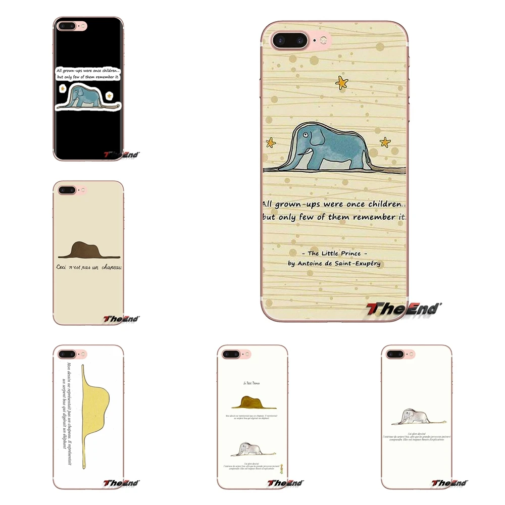 

For Huawei G7 G8 P7 P8 P9 P10 P20 P30 Lite Mini Pro P Smart Plus 2017 2018 2019 Transparent TPU Cover Little Prince Elephant Art