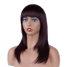 JINGFA женский короткий Боб синтетические парики высокотемпературные волоконные волосы с бахромой/челкой и черная чистая темная роза коричневый фиолетовый Номинальная