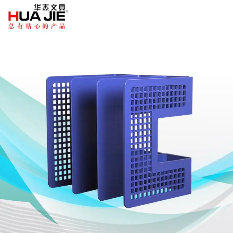 HUAJIE 3 طبقات كتاب الوقوف الجوف صندوق تخزين ملف مجلة رفوف صينية كتاب الوقوف منظم مكتب مكتب القرطاسية الدفتين