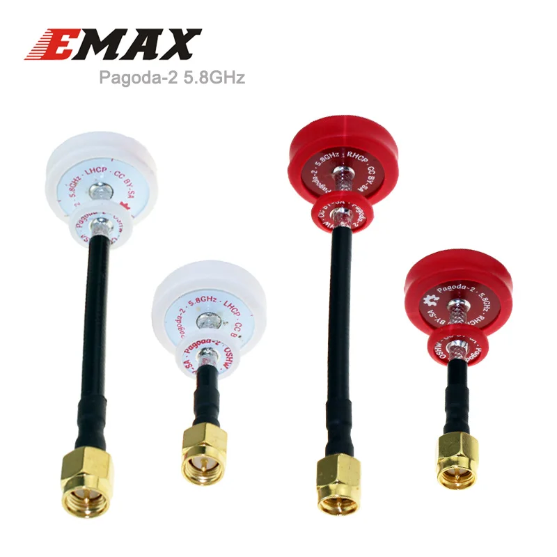 

2pcs EMAX Original Pagoda 2 5.8g fpv antenna RHCP LHCP 50mm 80mm SMA Plug remote control antenne for FPV
