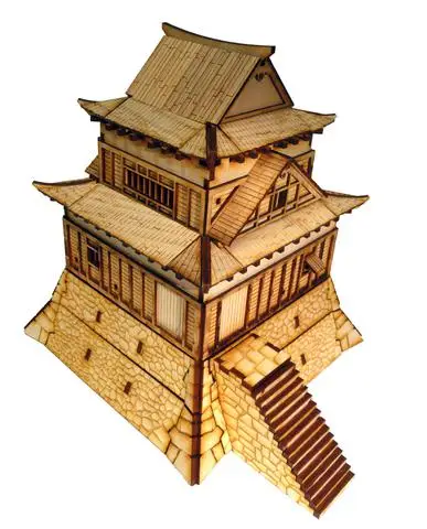 Доска деревянная сцена модель собрать DIY игра с 28 мм соотношением 1:56 для японских воюющих штатов дом строительства 16*16*20 см