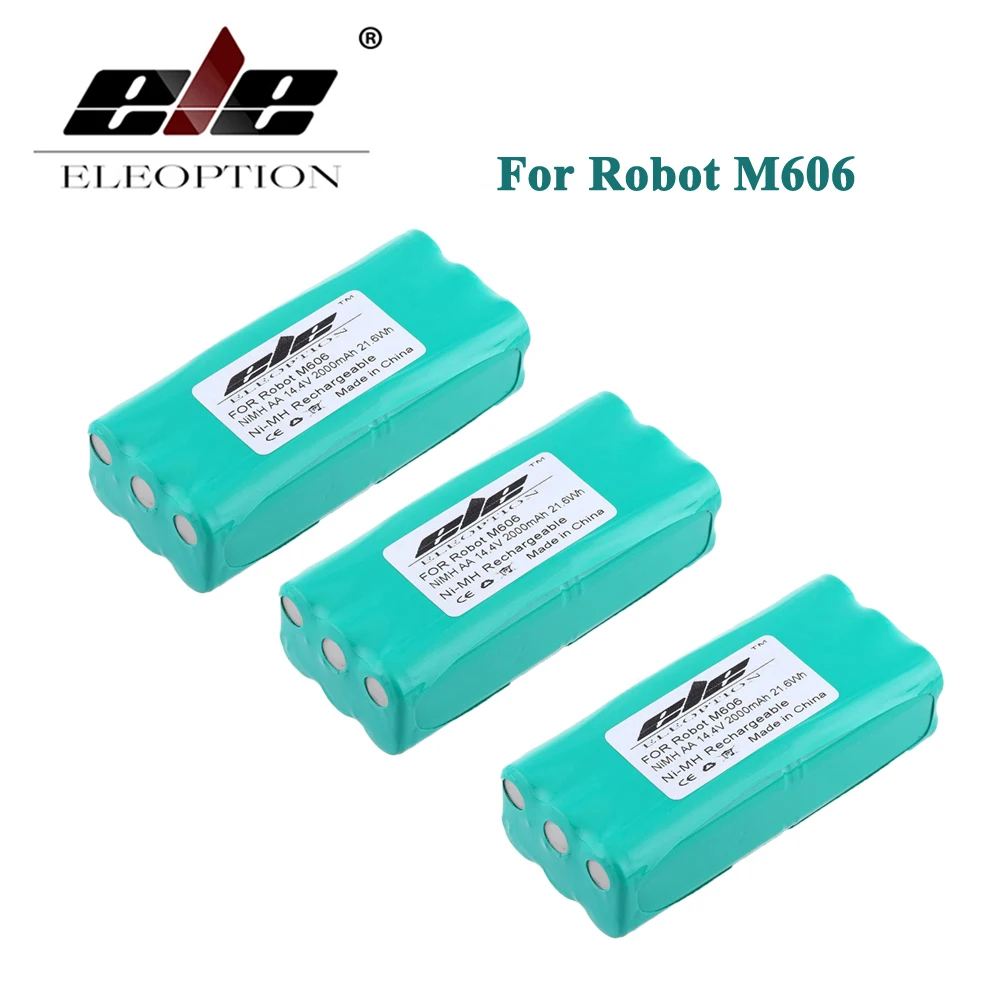 

ELEOPTION 3PCS High Quality 14.4 Volt 14.4V 2000mAh 2.0Ah Ni-MH Replacement Vacuum Battery for Libero Vacuum 0606004, M606