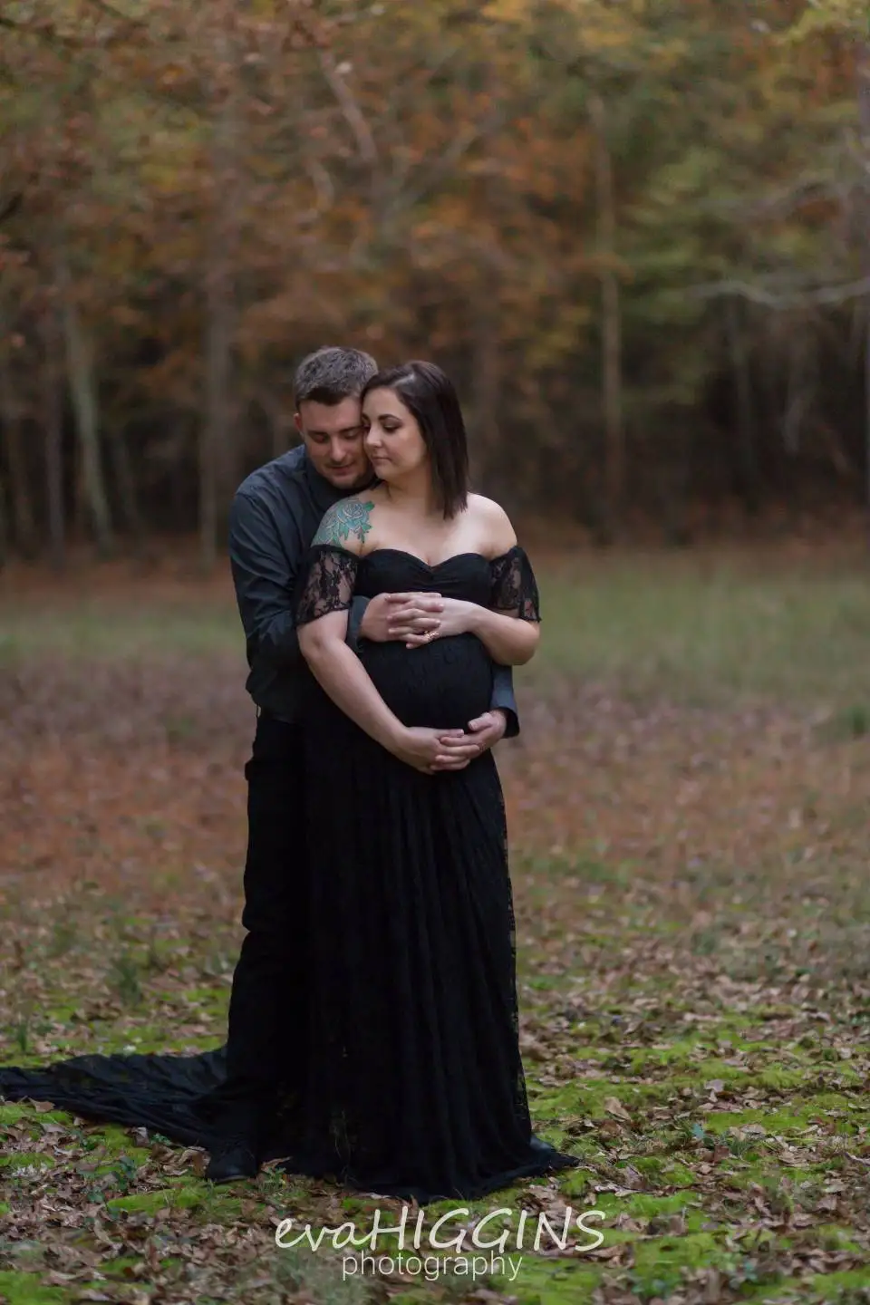 Кружевные платья для беременных с открытыми плечами для фотосессии; реквизит для беременных женщин; Новинка - Цвет: Черный