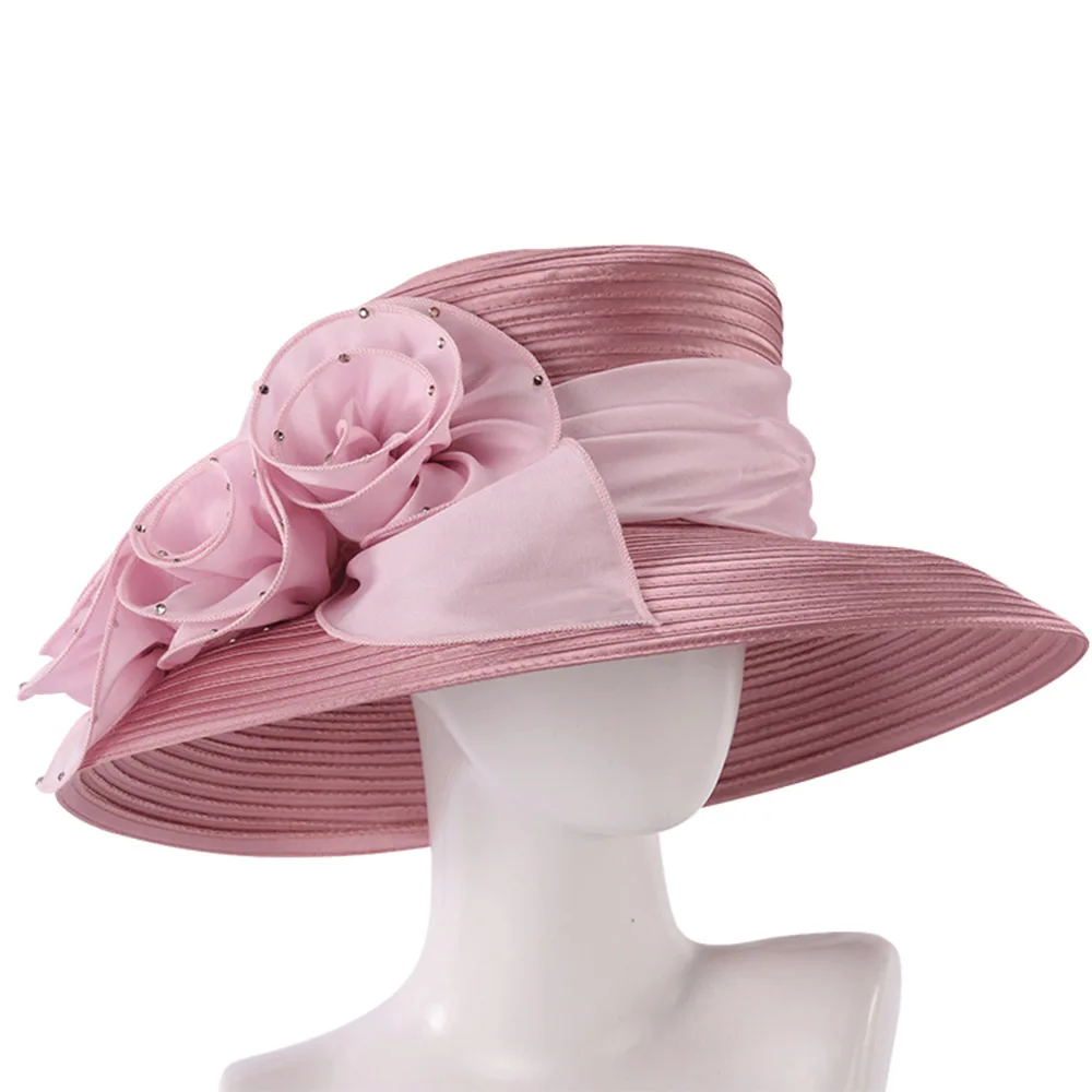 Модные женские шляпы Кентукки Дерби шляпа вязаная официальная церковная шляпа козырек и гонки PP плетеная шляпа S10-4267 - Цвет: pink