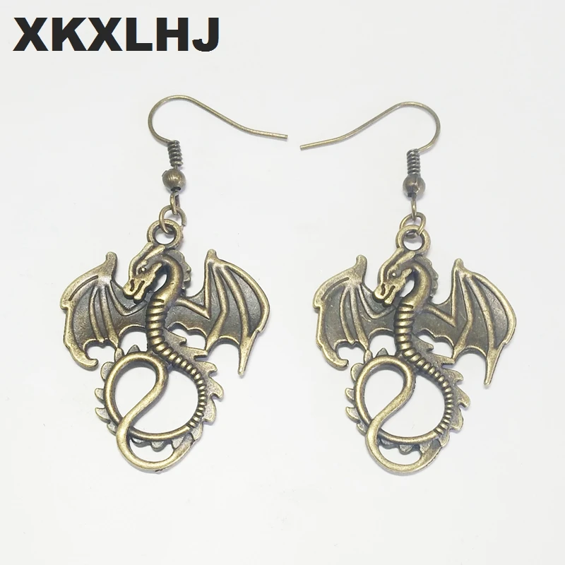 XKXLHJ женские красивые Ретро Серебряные серьги-драконы, серьги ручной работы, очаровательные серьги, подарки для нее, серьги в стиле бохо - Окраска металла: 2