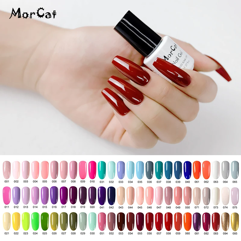  MorCat Nail Gel Polish UV Gel Varnish Wine Red Vampire Nail Art Soak Off UV Gel Varnish Gel Nail Po