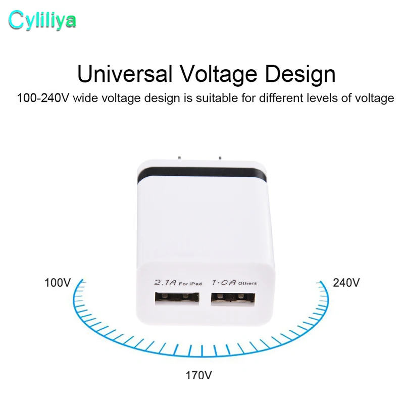 Высокое качество стены Зарядное устройство металл Dual USB для samsung S8 S7 2 Порты США ЕС Версия Travel Adapter для универсальный Смарт телефоны