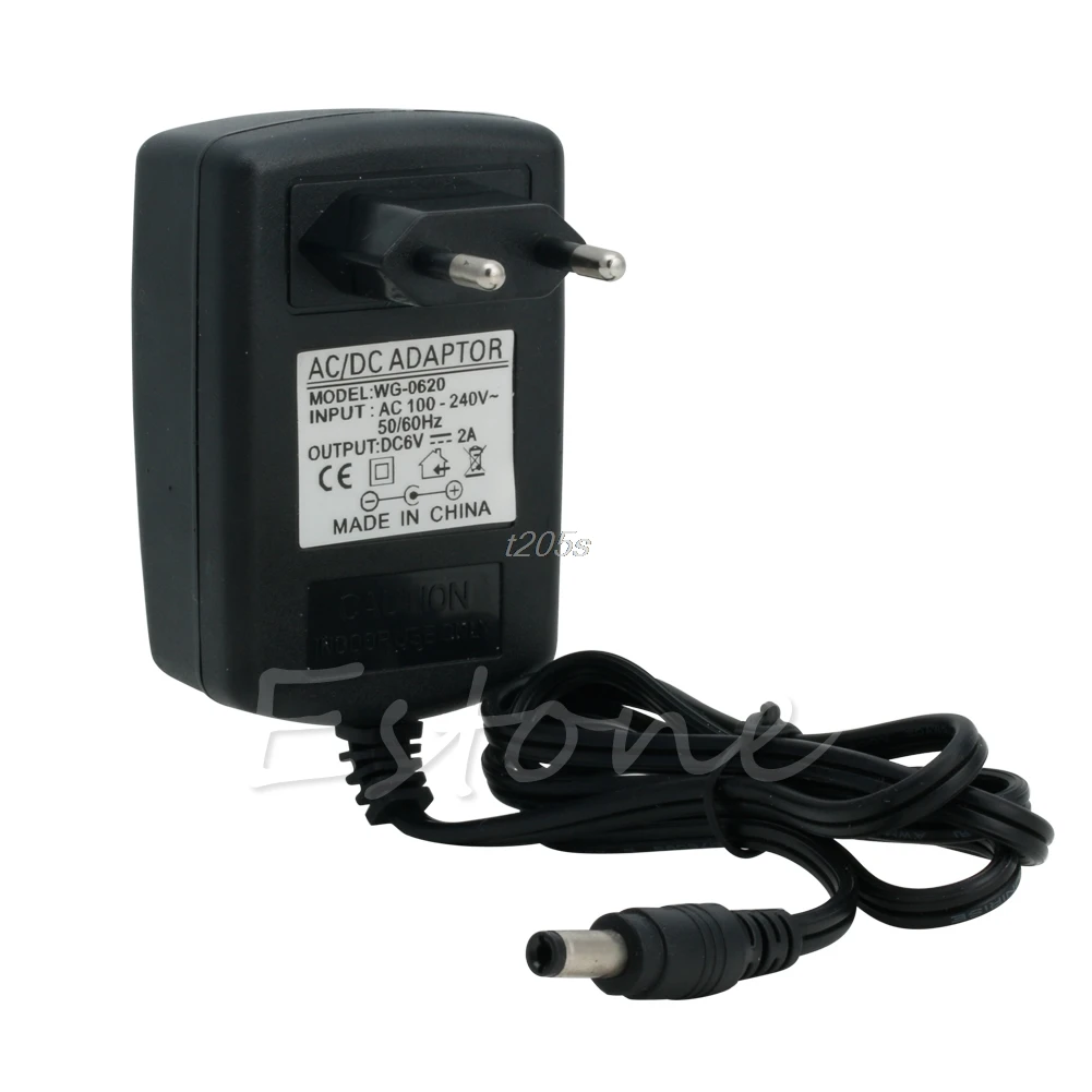

Converter 100-240V to DC 6V 2A Power Adapter Supply Charger EU Plug Black T18 Drop ship