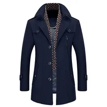 Мужской Повседневный шерстяной Тренч, модное деловое длинное плотное тонкое пальто, зимнее шерстяное пальто для мужчин, Chaqueton Hombre Mantel Herren 5