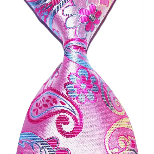 Pink Tie For Men Male Suit Pure Silk Necktie 10cm Wide Fashion Jacquard ...