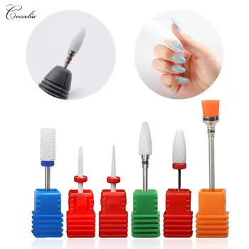 

COSCELIA Ceramic Nail Drill Bits Cutters For Milling Machine Manicure Milling Cutter For Removing Gel Varnish Ceramic Stone Bit