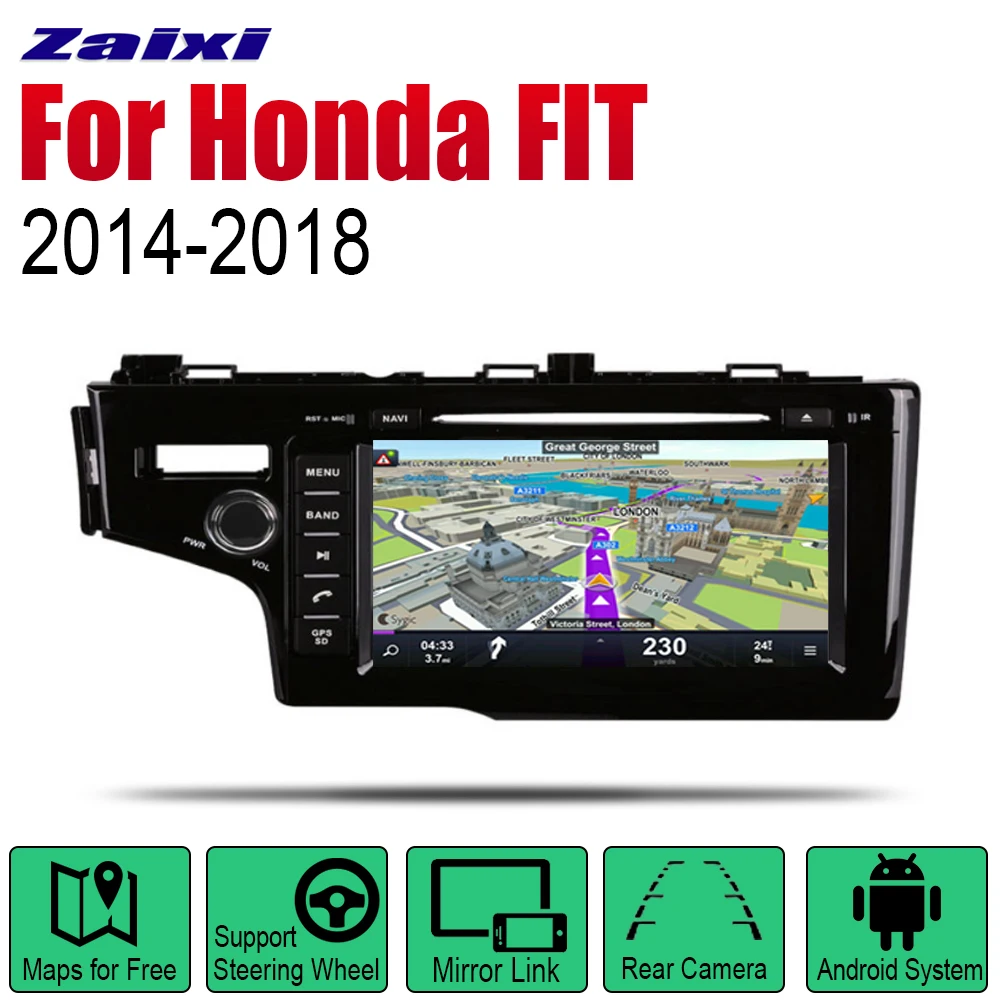 

Auto DVD Player GPS Navigation For Honda FIT 2014~2018 Car Android Multimedia System Screen Radio Stereo