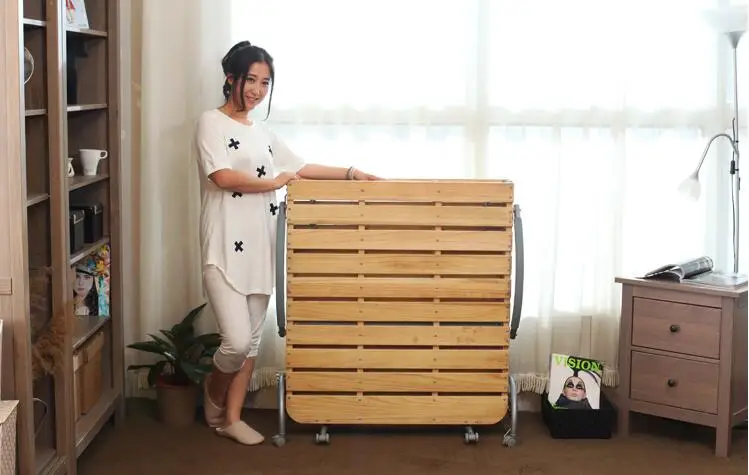 Modern Portable Folding Bed with Wood Slat Bedroom Furniture Rollaway Guest Bed for Adults and Kids Metal Folding Bed Single Modern Portable Folding Bed with Wood Slat Bedroom Furniture Rollaway Guest Bed for Adults and Kids Metal Folding Bed Single