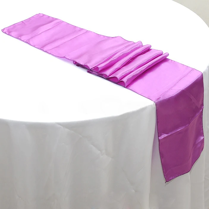Free shipping 50pcs 30 x 275cm Lilac Cheap Satin Table Runners For