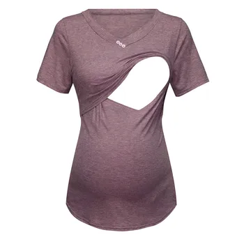 

Women Maternity Casual T Shirt Sleeveless Breastfeeding Clothes Pure Colour Patchwork Nursing Top Casual Pregnant Tshirt Clothes
