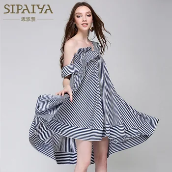 

New Fashion Women s Dresses Irregular Sexy Striped Dresses Loose Slim A shaped s