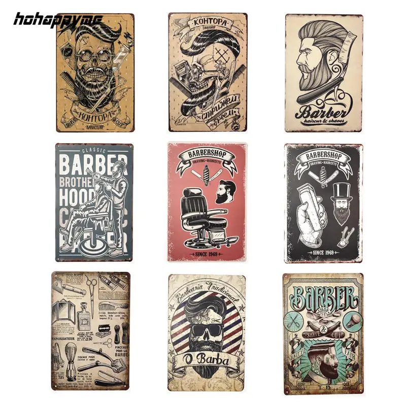 

Barber Shop Vintage Tin Sign College Dorm Metal Plate Decoration Plaque Poster Cafe Bar Wall Home Decor 20*30cm