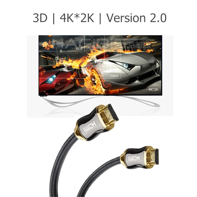 Rankman HDMI 2.0 Cable 24K Gold-plated 4K*2K 60Hz 3D UHD HDMI to HDMI 1m~10m for TV LCD Laptop PS3/4 Projector Computer DVD